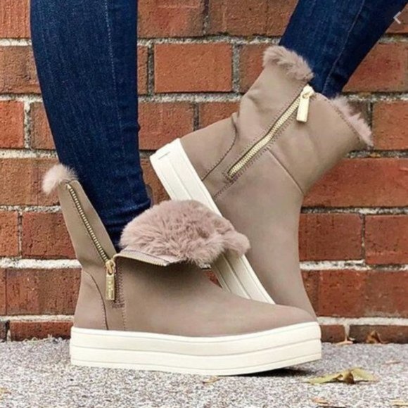 JSlides Henley Faux Fur Lined Nubuck Bootie - Picture 2 of 9